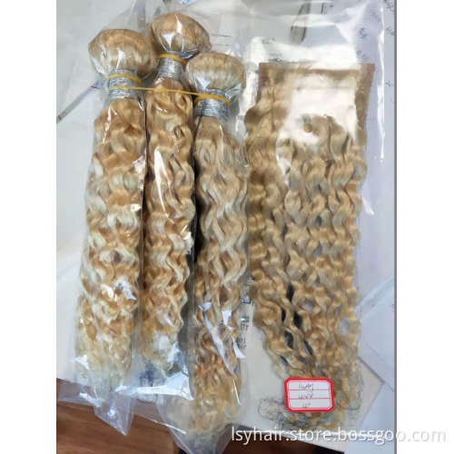 Lsy Private Label Blonde Virgin Mink Brazilian Hair High Quality Custom Logo Virgin Hair Brazilian Human Hair Extensions